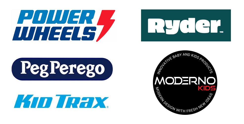 various popular brands for ride-on toys power wheels moderno peg perego kid trax ryder