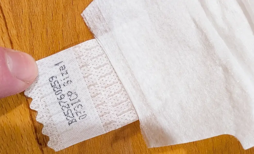 coterie diaper fastening tab close-up