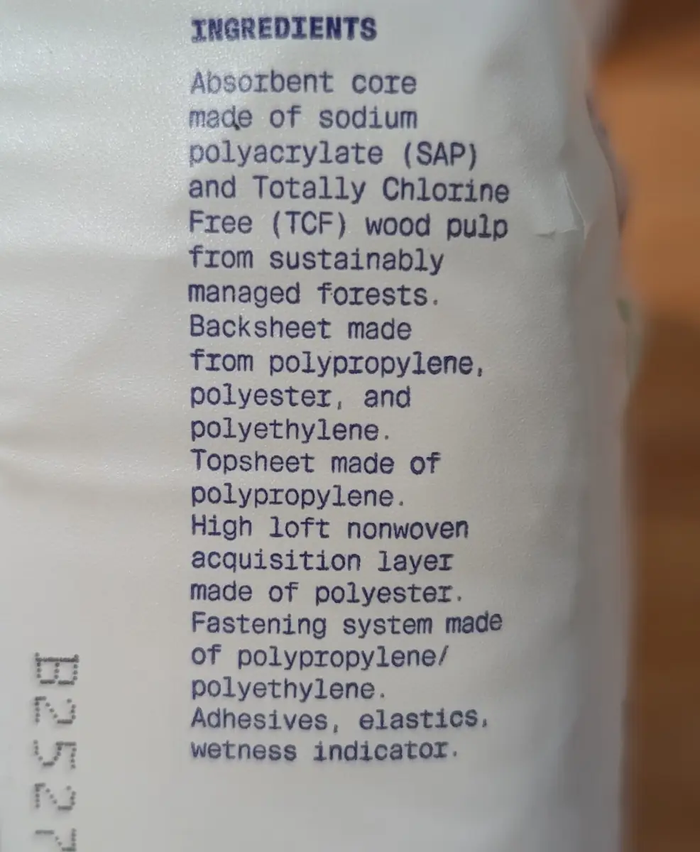 coterie diaper interior and materials