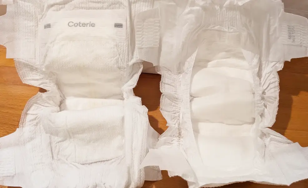 two coterie diapers inside and outside