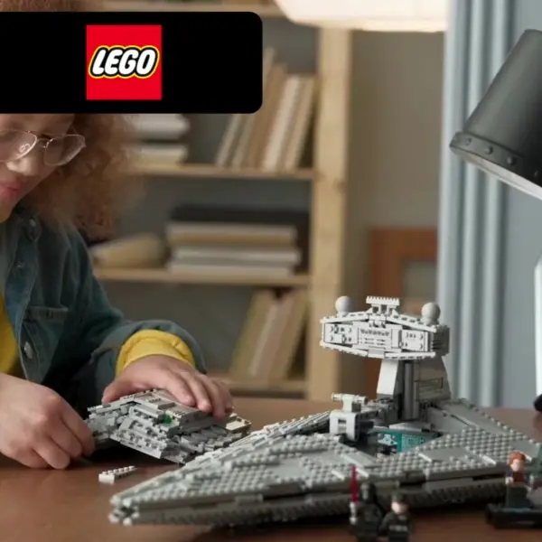 a girl assembling a star wars lego set